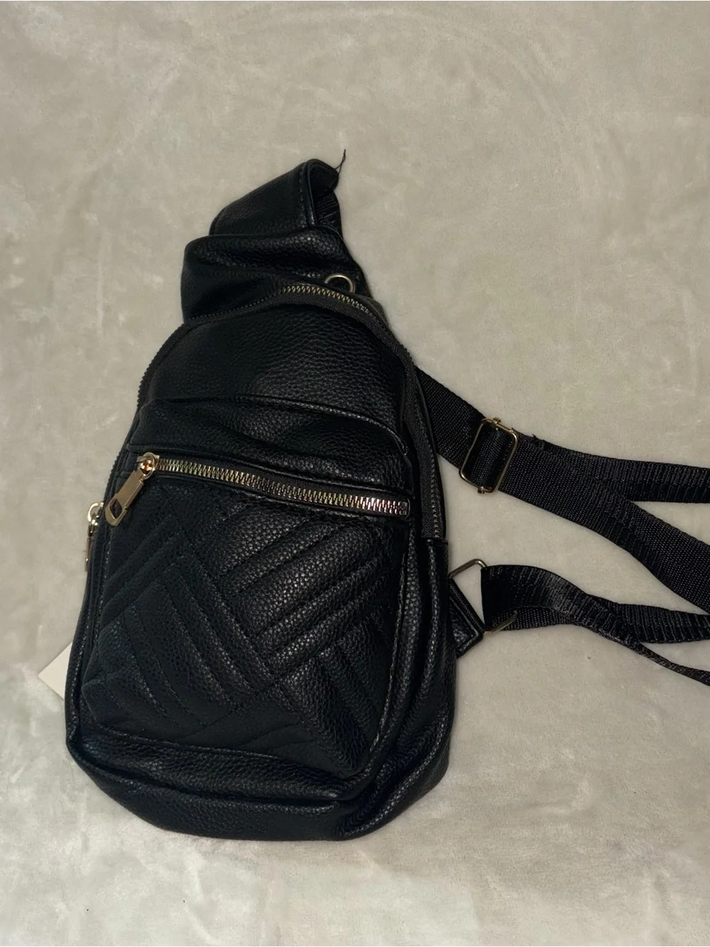Black Quilted Crossbody Sling Bag